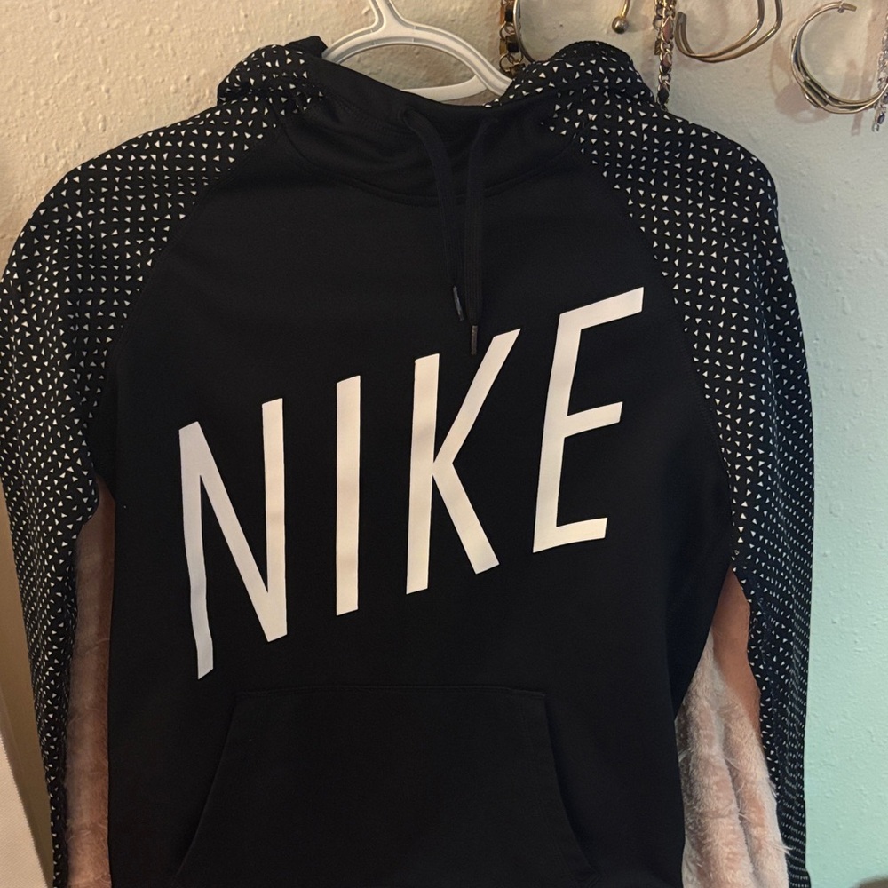 Nike Black Hoodie with White Logo